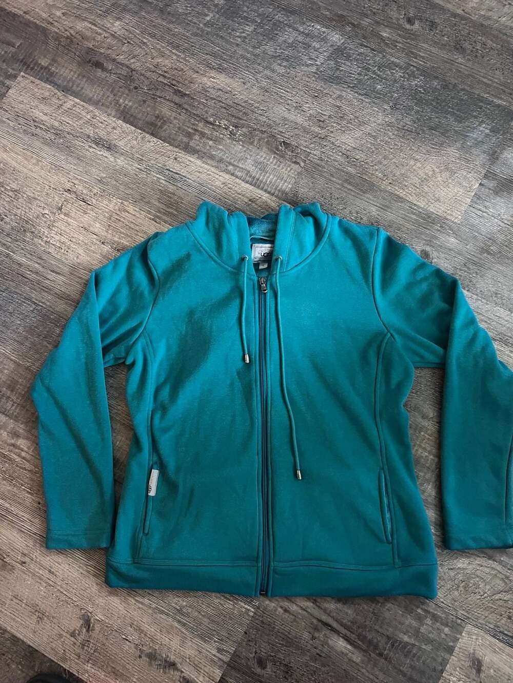 UGG Zip Up Fleece Hoodie Size XL Teal Blue